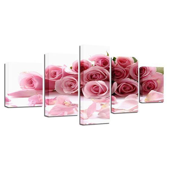 Bouquet Of Pink Roses Canvas Wall Art Prints