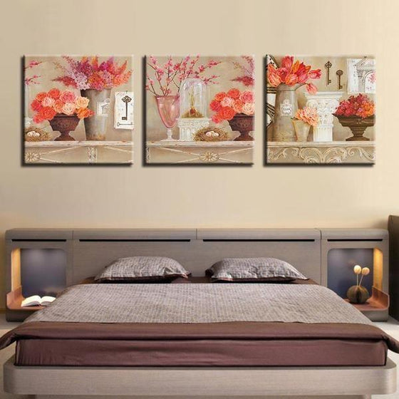 Floral Print Wall Art Canvas