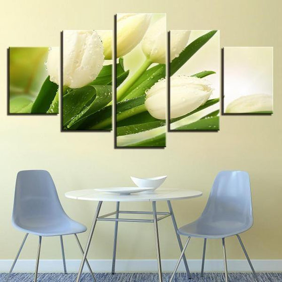 Bouquet Of White Tulips Canvas Wall Art