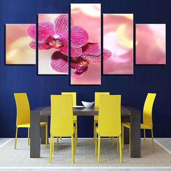 Red Moth Orchid Canvas Wall Art Dining Room