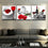 Bright Red Roses Canvas Wall Art Living Room Decor