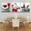 Bright Red Roses Canvas Wall Art Dining Room