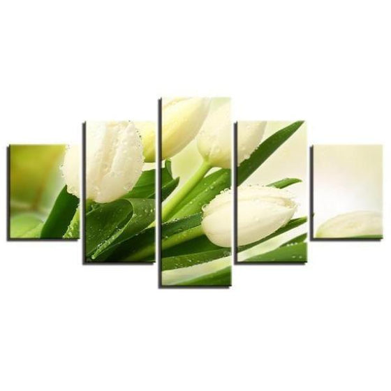 Bouquet Of White Tulips Canvas Wall Art  Prints