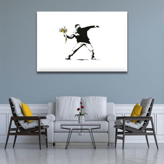 Flower Riot By Banksy Canvas Wall Art Decor