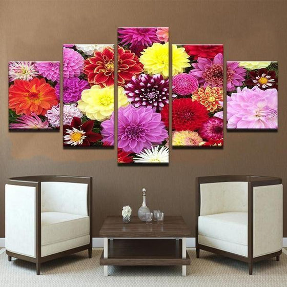 Fresh Colorful Flowers Canvas Wall Art Home Decor