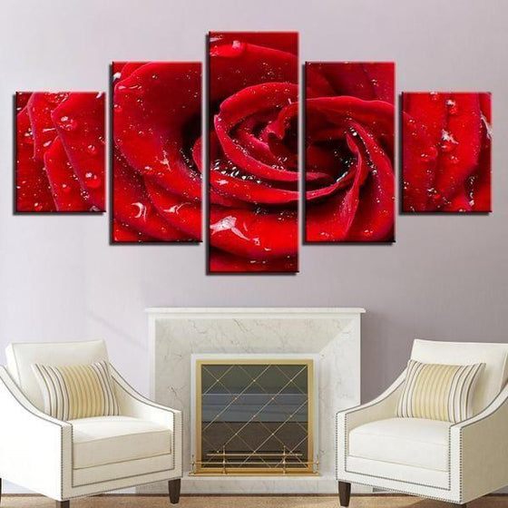 Bloomed Red Rose Canvas Wall Art Office Decor
