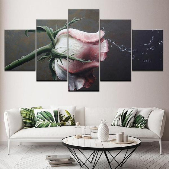 Pink Rose Flower Canvas Wall Art Prints