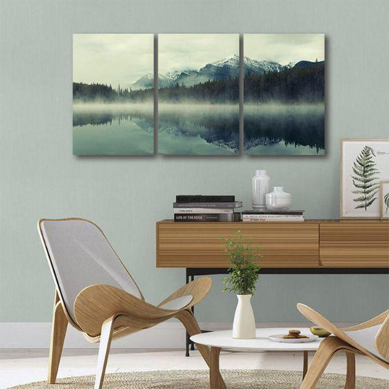 Foggy Winter Landscape Canvas Wall Art Print