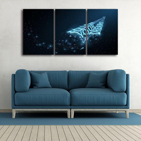 Follow Your Dreams 3 Panels Canvas Wall Art Print