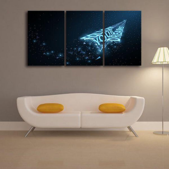 Follow Your Dreams 3 Panels Canvas Art