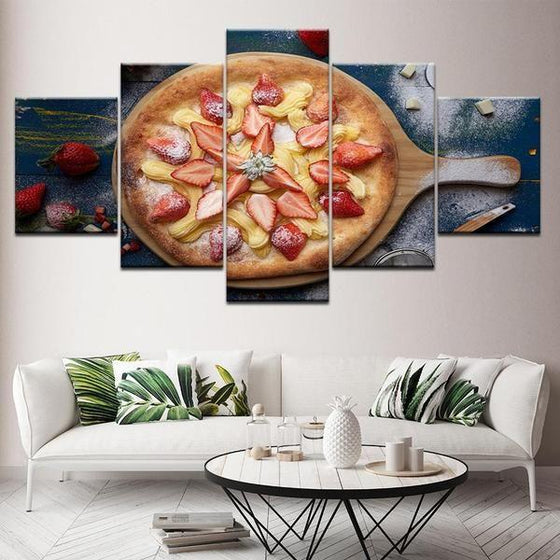 Pizza With Fruit Toppings Canvas Wall Art Prints
