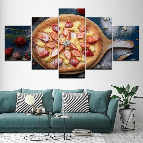 Pizza With Fruit Toppings Canvas Wall Art Living Room