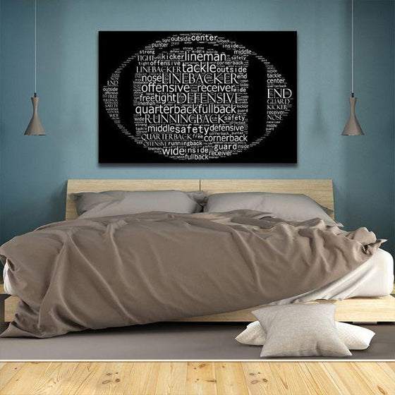 Foot Ball Game Terms Canvas Wall Art Bedroom