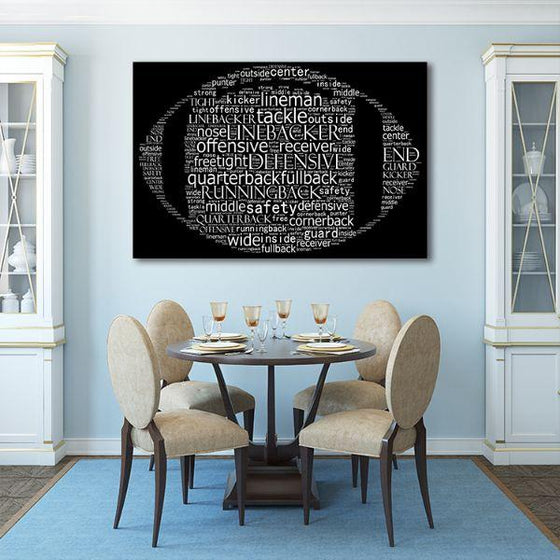 Foot Ball Game Terms Canvas Wall Art Kitchen