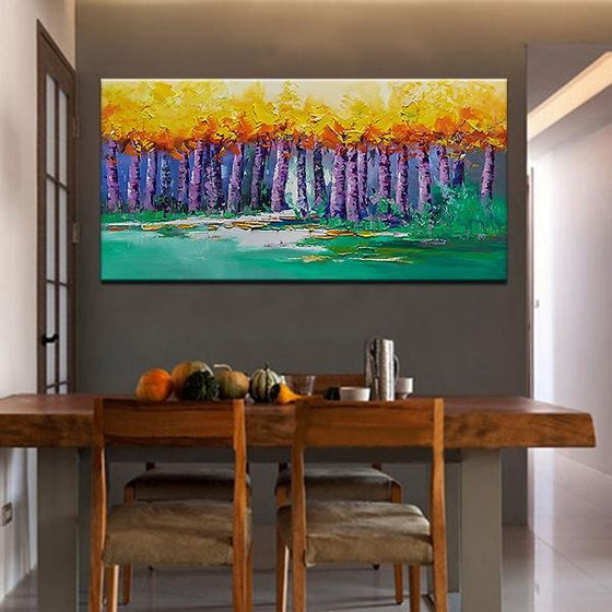 forest painting living room decor
