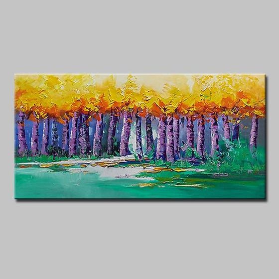 forest painting living room decor