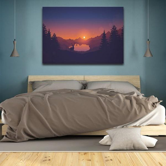 Forest Sunrise Wall Art Bedroom