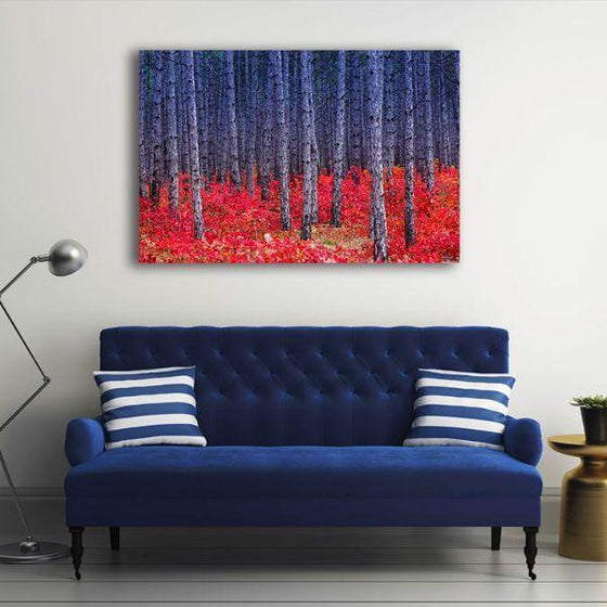 Forest With Smoke Bush 1 Panel Canvas Wall Art Print