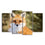 Adorable Wild Red Fox 4 Panels Canvas Wall Art