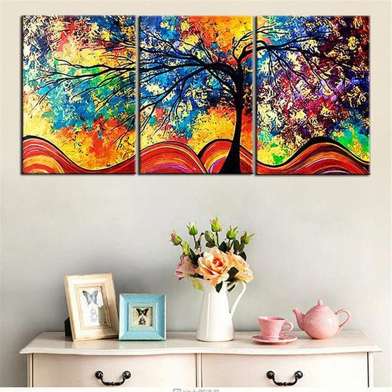 Color Abstract Life Trees Canvas Wall Art Home Decor