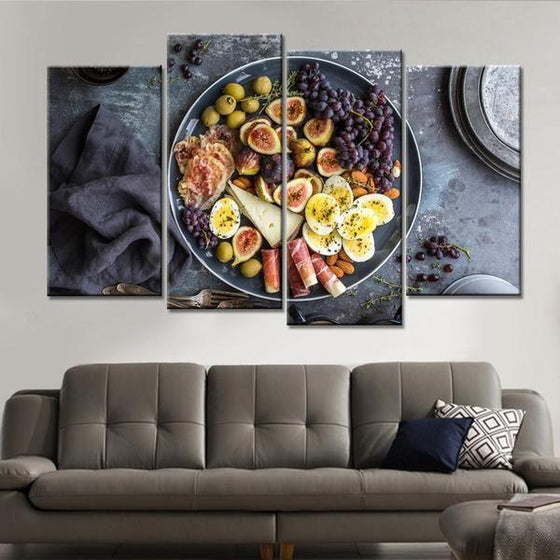 Plate Full Of Fresh Fruits Canvas Wall Art