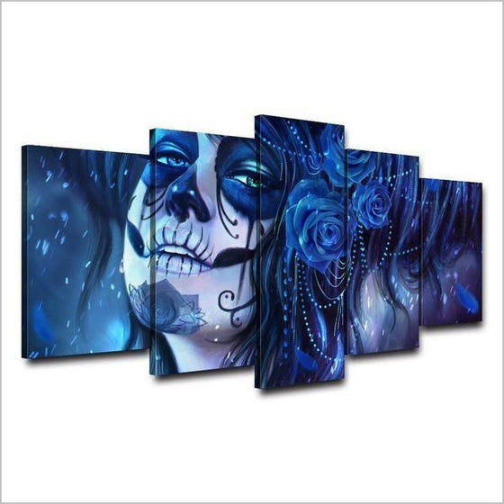 Day Of The Dead Inspired Face Canvas Wall Art Ideas