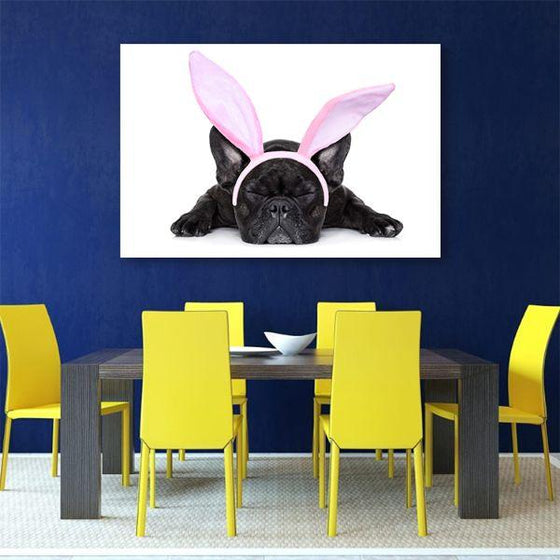 French Bulldog Sleeping Landscape Canvas Wall Art Dining Room