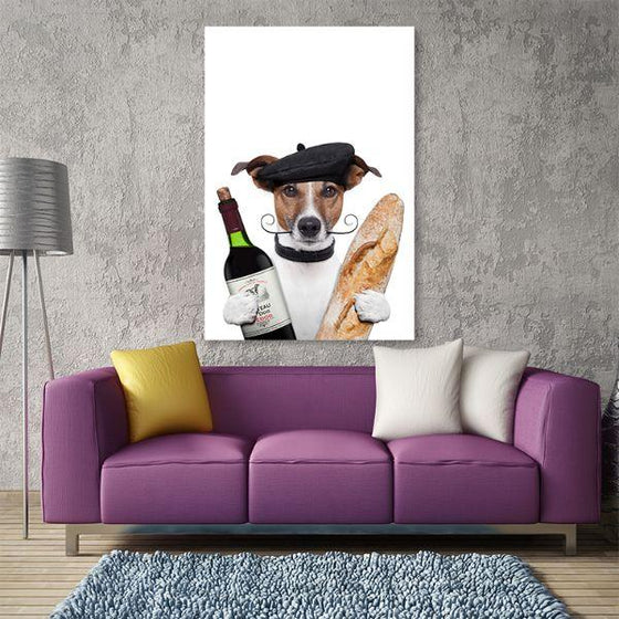 French Jack Russell Dog Canvas Wall Art Living Room