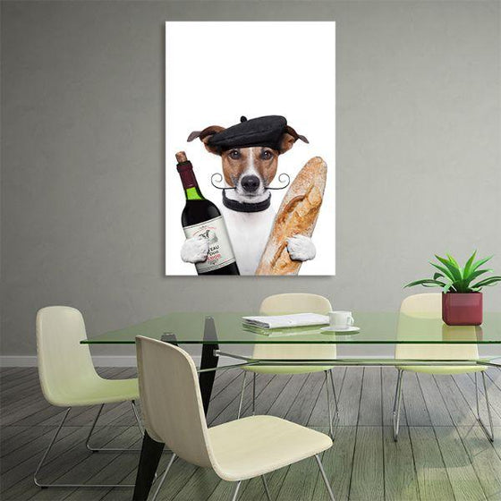 French Jack Russell Dog Canvas Wall Art Office