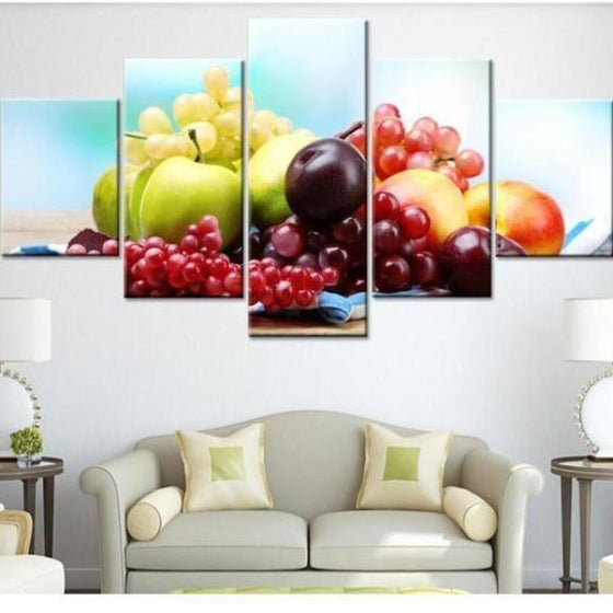Fresh Round Fruits Canvas Wall Art Living Room