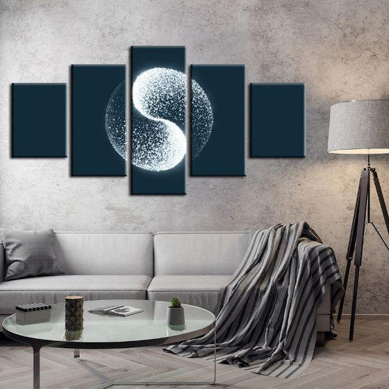 Futuristic Yin Yang 5 Panels Canvas Wall Art Living Room