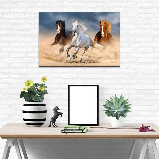 Galloping Horses Canvas Wall Art Print