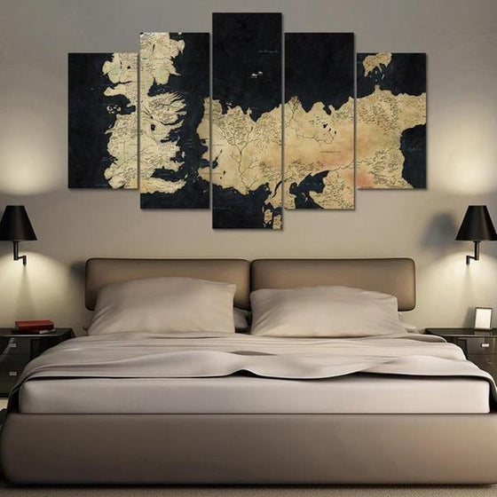 Game Of Thrones Inspired Map 2 Canvas Wall Art Decor