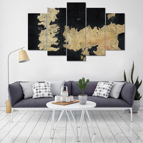 Game Of Thrones Inspired Map 2 Canvas Wall Art Living Room