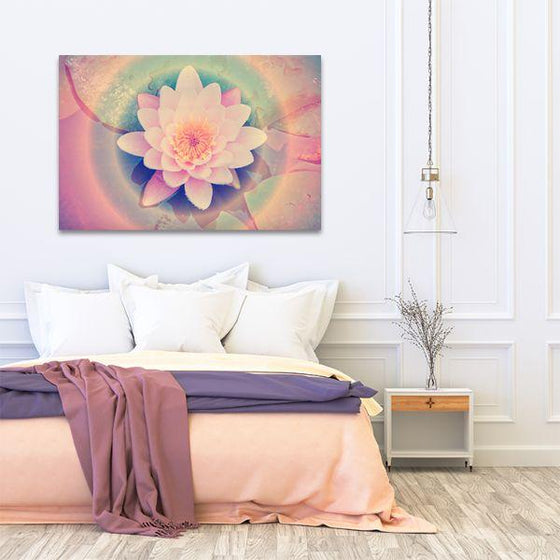 Pink Lotus Flower Canvas Wall Art Bedroom