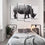 Geometric Rhinoceros 4 Panels Canvas Wall Art Set