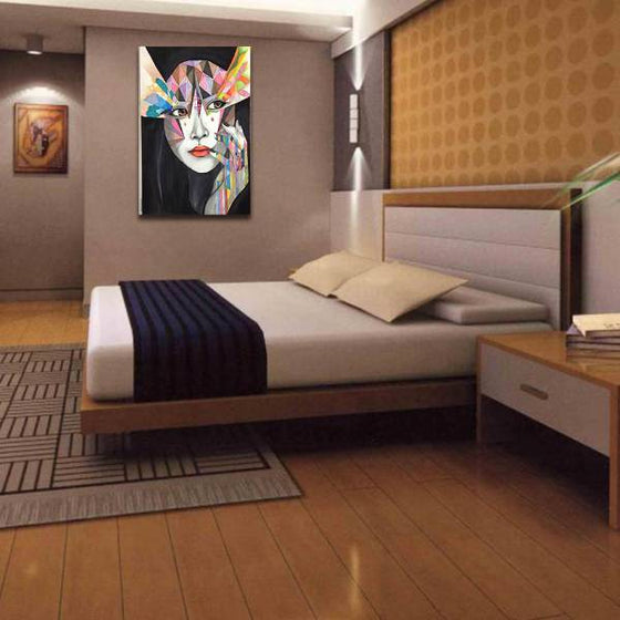 Geometric Style Woman Wall Art Bedroom