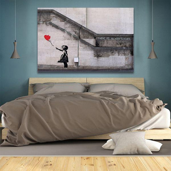 Girl With Balloon By Banksy Canvas Wall Art Bedroom
