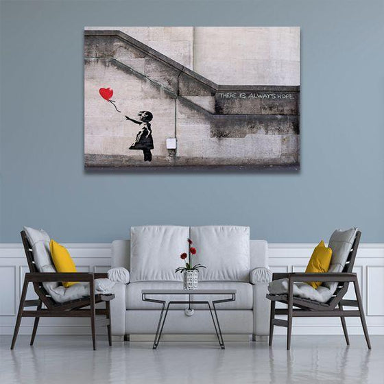 Girl With Balloon By Banksy Canvas Wall Art Decor
