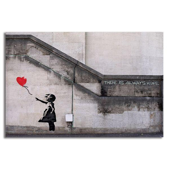 Girl With Balloon By Banksy Canvas Wall Art
