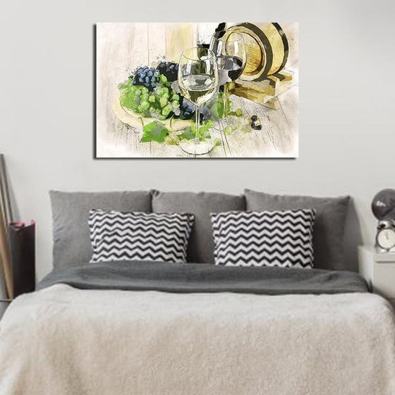 Glass Of Red And White Wine Wall Art Bedroom
