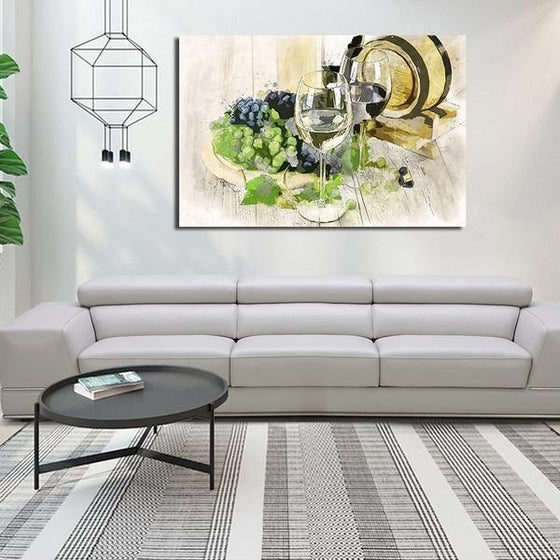 Glass Of Red And White Wine Wall Art Living Room