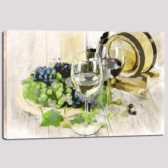 Glass Of Red And White Wine Wall Art