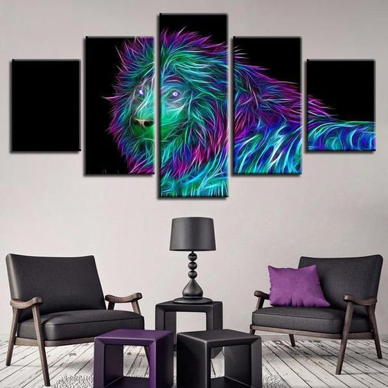 Glowing Lion Wall Art