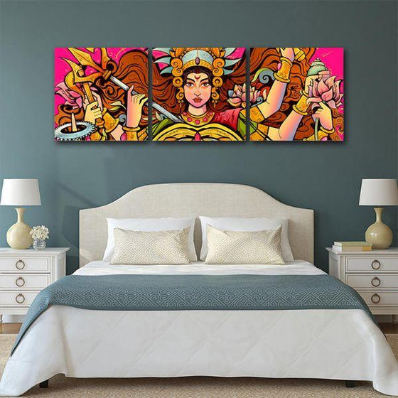 Goddess Durga Canvas Wall Art Bedroom
