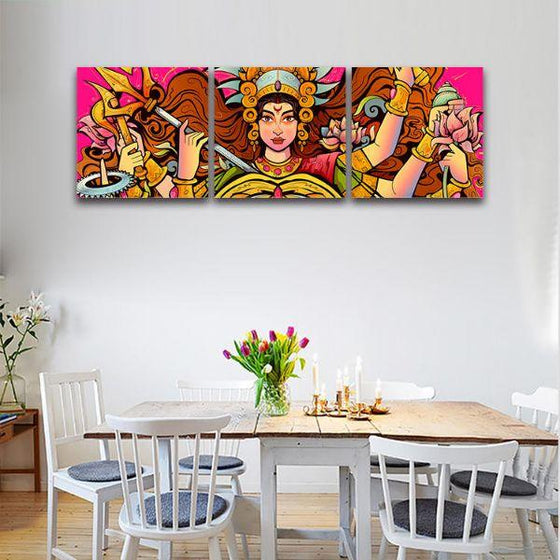Goddess Durga Canvas Wall Art Dining Room