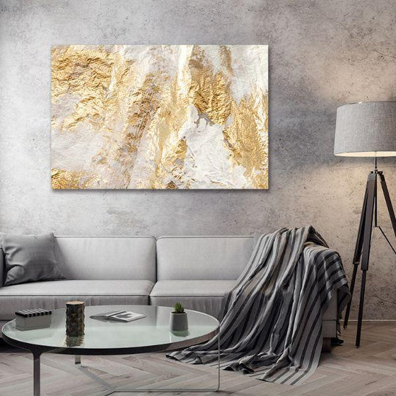 Golden Dreams Abstract Canvas Wall Art Living Room