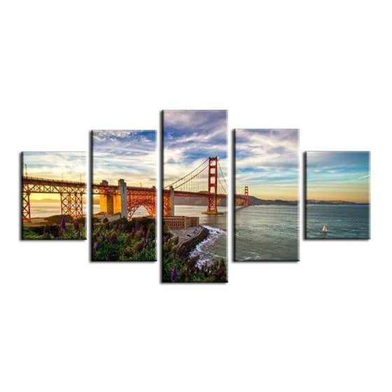 Golden Gate Bridge at Sunrise Canvas Wall Art