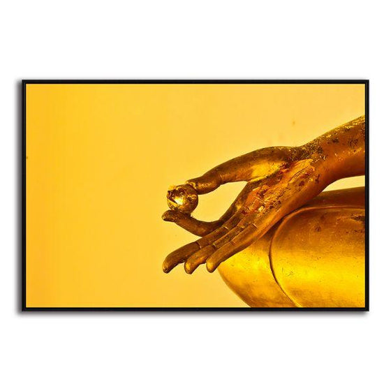 Golden Hand Of Buddha Canvas Wall Art Decor