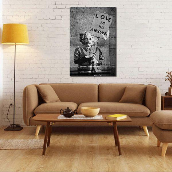 Graffiti Love Is The Answer Canvas Wall Art Living Room